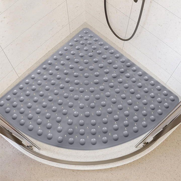 Duschmatte rutschfest Eckduschmatte 70 * 70cm, Duscheinlage Dreieckig mit Saugnäpfe für Eckdusche, D