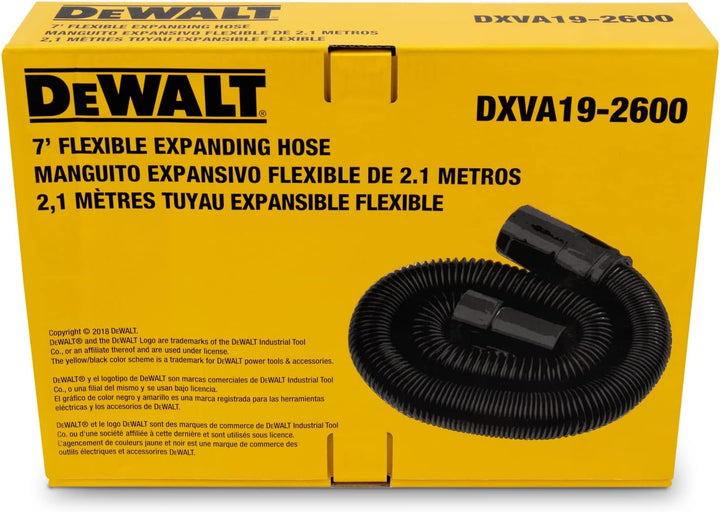 DEWALT DXVA19-2600 Extended Super Flex Schlauch, Schwarz, Schwarz 1-7/8 Inch x 7 Ft