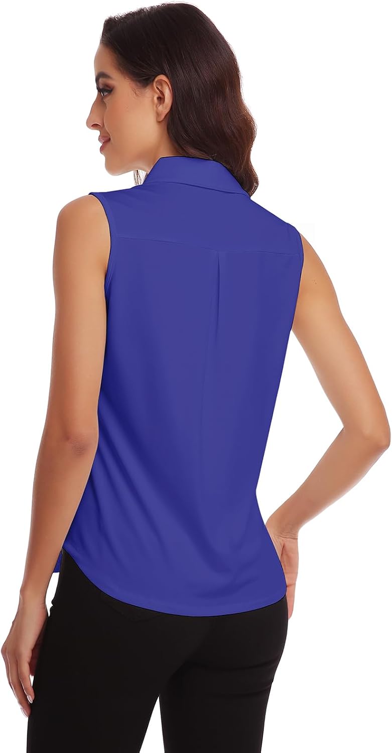 Soneven Bluse Damen Elegant Sport Tank Top mit Kragen Damen Ärmellos Poloshirt Golf Polo Sommer Ober