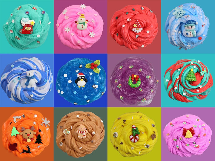 Schleim Adventskalender 2025 Kinder, 24 Tage Slime Weihnachtskalender, Weihnachts Adventskalender Üb