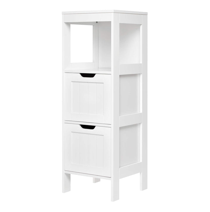 Mondeer Badezimmerschrank, Badkommode mit 2 Schubladen verstellbar modern für Badezimmer, Weiss