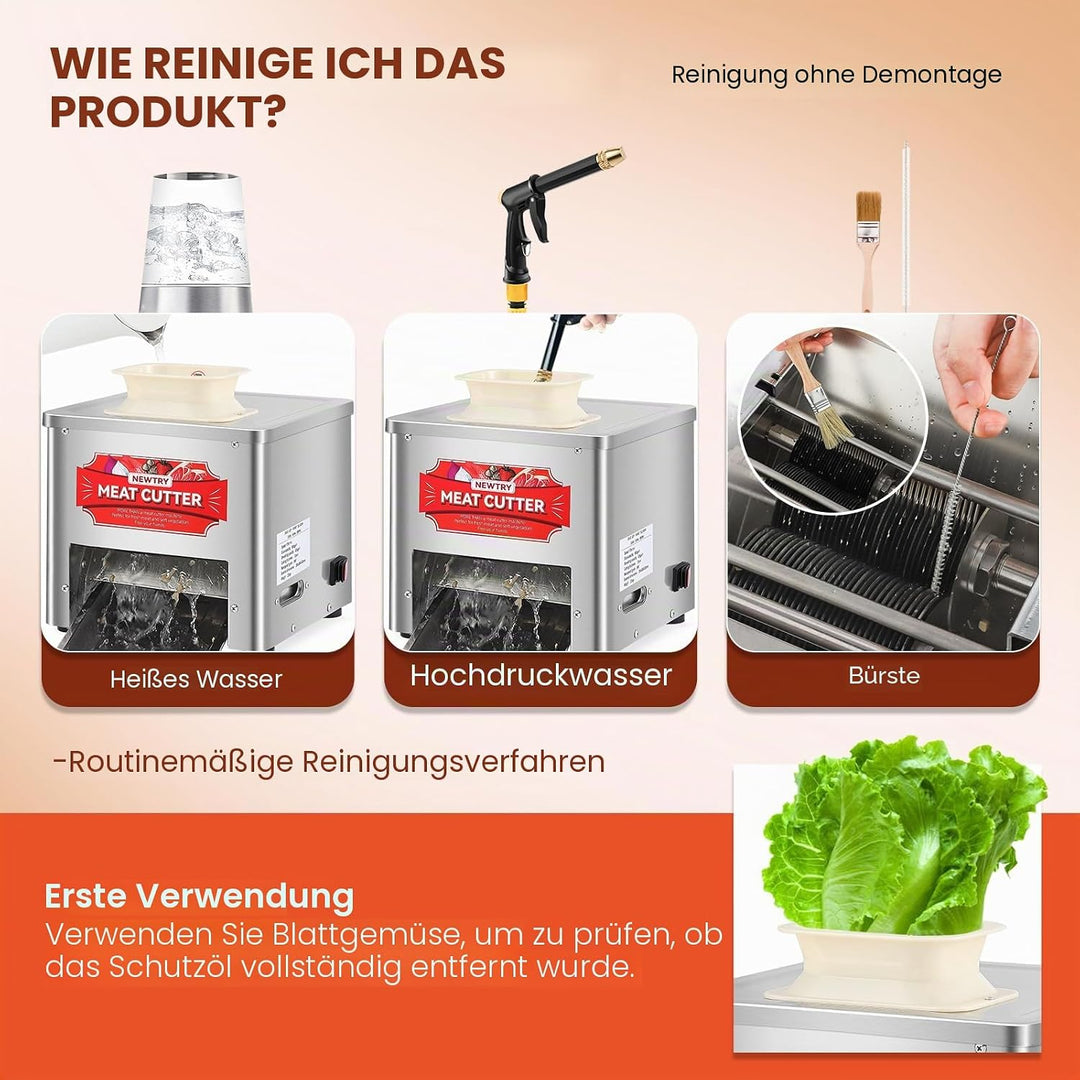 NEWTRY Kommerzieller Fleischschneider Mit 7mm Klinge 160KG/H Fleischschneidemaschine Zutaten Schneid