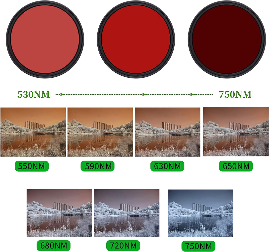 Fotga 77mm Sechs-im-EIN Einstellbare Infrarot Infrared Pass X-Ray-Objektiv-Filter IR Filter 530nm bi