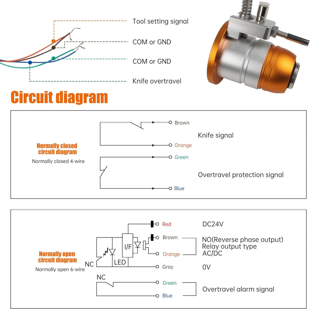 RATTMMOTOR CNC Werkzeuglängensensor, Z Achse Touch Werkzeugsensor Einstellungssonde High Precision F