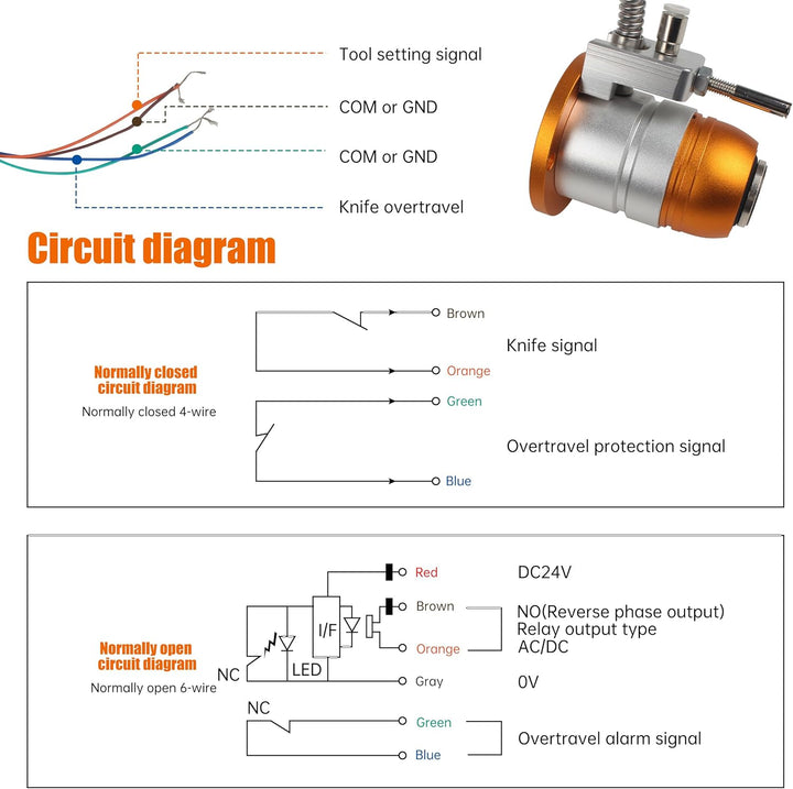 RATTMMOTOR CNC Werkzeuglängensensor, Z Achse Touch Werkzeugsensor Einstellungssonde High Precision F