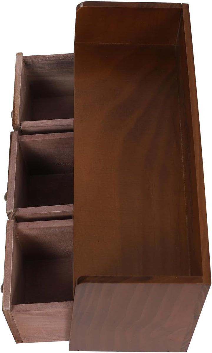 Schreibtisch Organizer, Vintage Schreibtisch Organizer mit 3 Schubladen, Schmuckkasten Schublade Lei