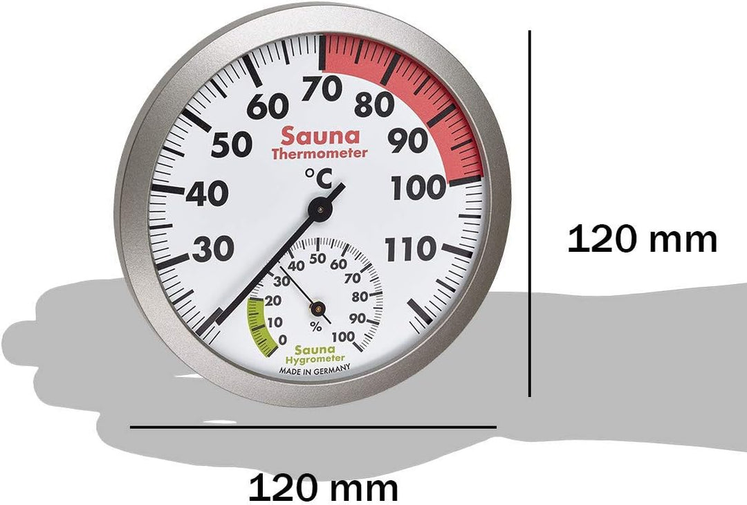 TFA Dostmann Analoges Sauna-Thermo-Hygrometer, hitzebeständige Materialien, Temperatur, Luftfeuchtig