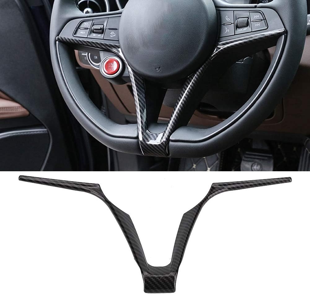 EVGATSAUTO Lenkradrahmen Auto V-förmige Innendekoration Verkleidung Passend für Alfa Romeo Stilfserj