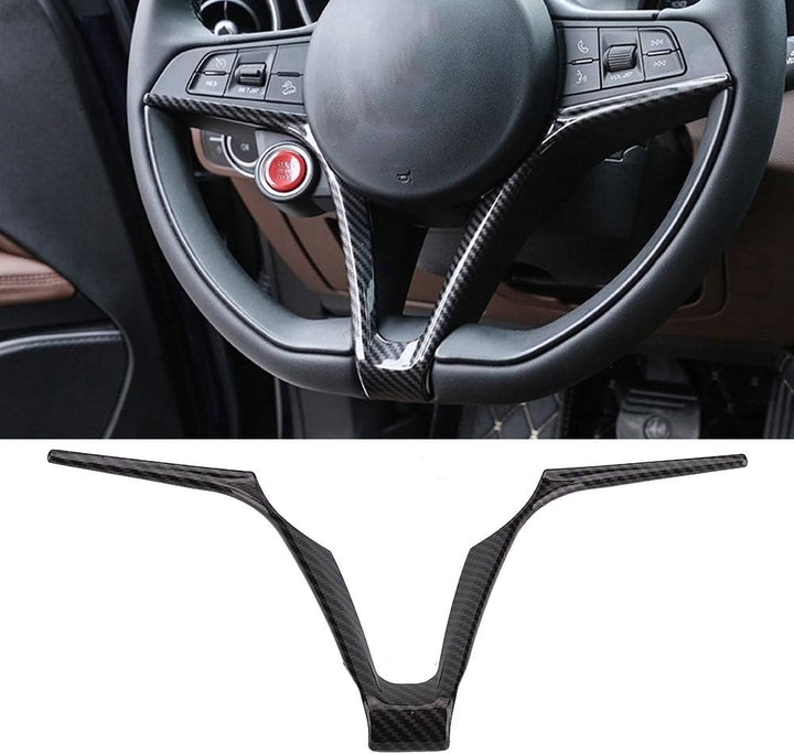 EVGATSAUTO Lenkradrahmen Auto V-förmige Innendekoration Verkleidung Passend für Alfa Romeo Stilfserj