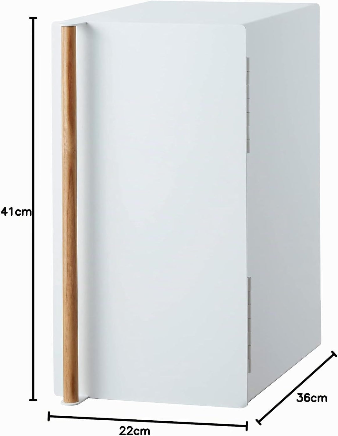 Yamazaki 5682 TOSCA Brotkasten, hochkant, weiss, Stahl/Holz, Minimalistisches Design