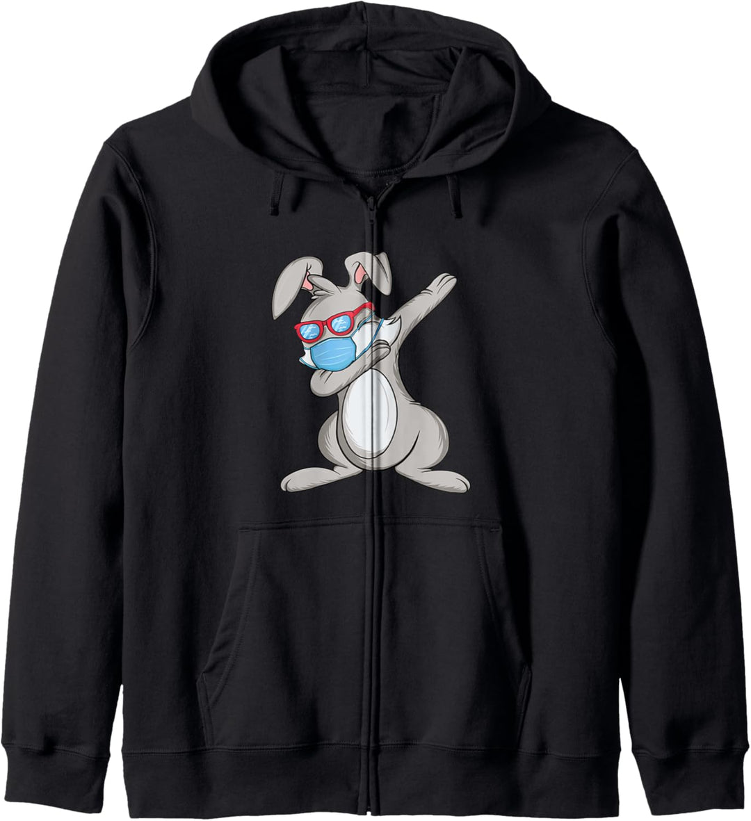 Dab Hase T-Shirt Dabbing Hasen Sonnenbrille Mundschutz Maske Kapuzenjacke