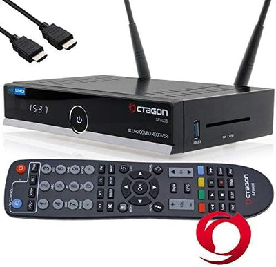 OCTAGON SF8008 4K UHD HDR Receiver Combo 1x DVB-S2X, 1x DVB-C/DVB-T2, Satellit und Terrestrisch, Eni