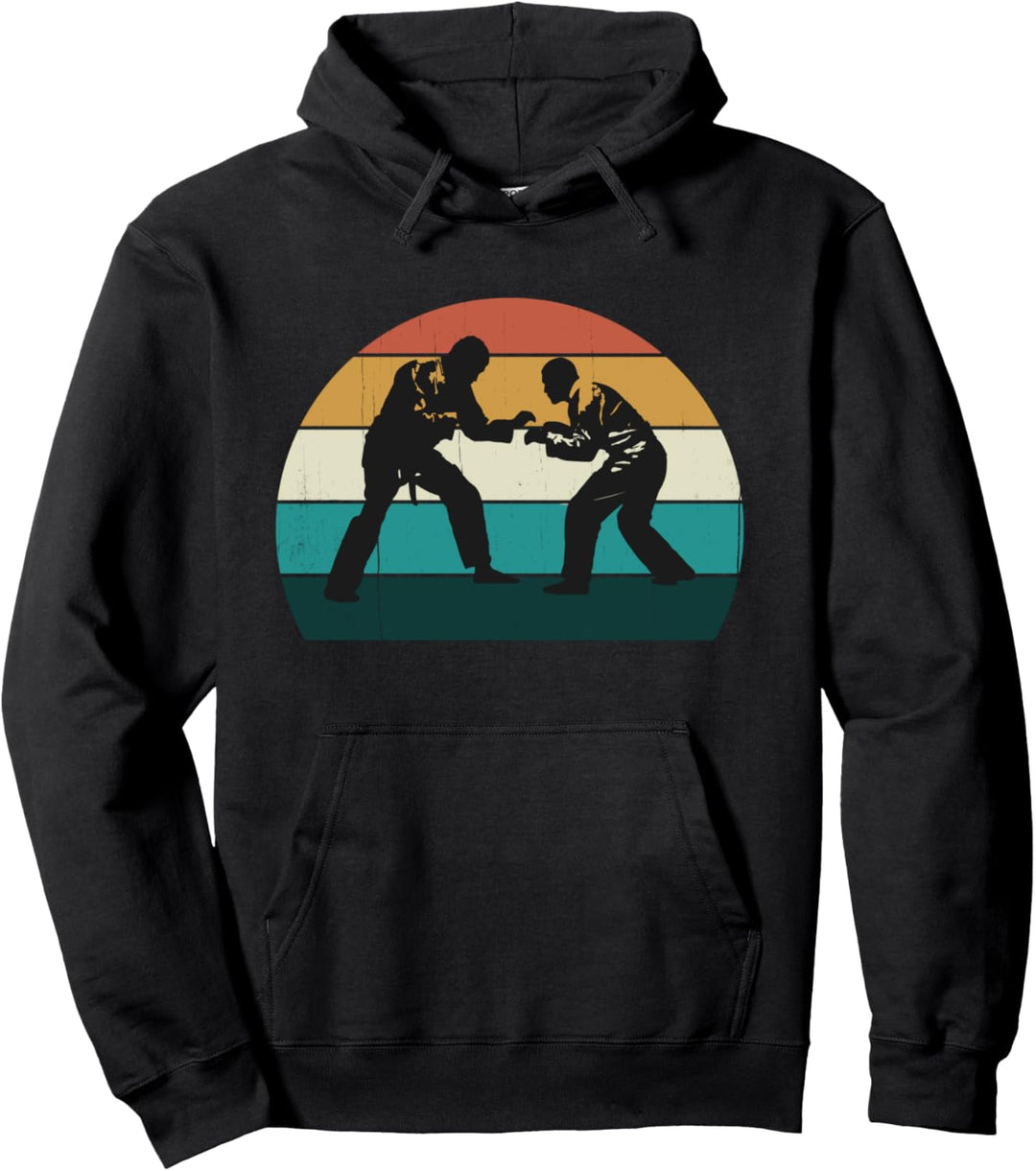 Jiu Jitsu Fighters Vintage Sonnenuntergang Kampfkunst Kampf Pullover Hoodie