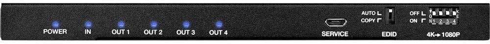 SpeaKa Professional 4 Port HDMI-Splitter mit eingebautem Konverter 4096 x 2160 Pixel Schwarz