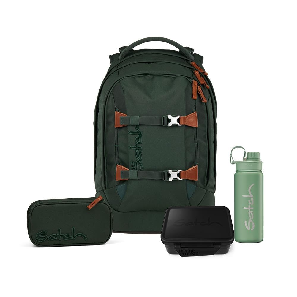 Satch Pack Skandi Edition Schulrucksack 4tlg. inkl. Lunchset (Nordic Forest Green), Nordic Forest Gr