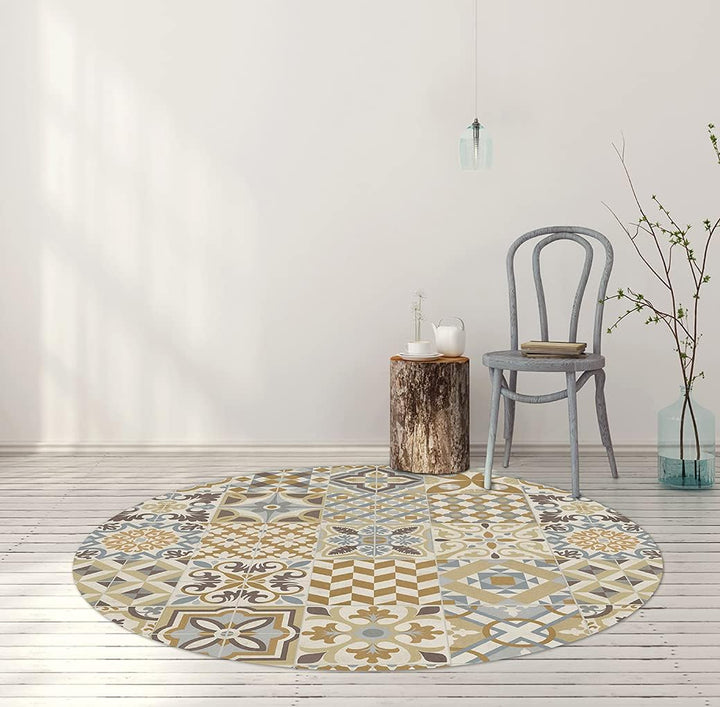 Vilber, Toledo Vinyl-Teppich, rund, Farbe 04, Durchmesser 155 cm 155 cm diámetro Braun /Beige - 04,