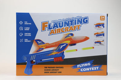 IOUGDSEC 6 IN 1 Flugzeug Launcher Spielzeug Flugzeugbausätze, LED Schaum Gleiter Katapult, 2 Flug Mo