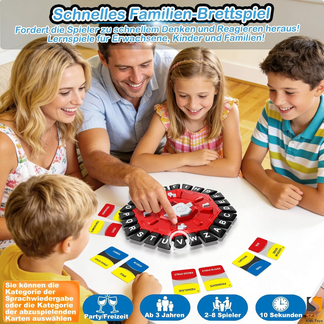 Wortspiel, Brettspiele für Kinder und Erwachsene mit 2 Modi, 24 Tasten Buchstaben Drücken Familiensp