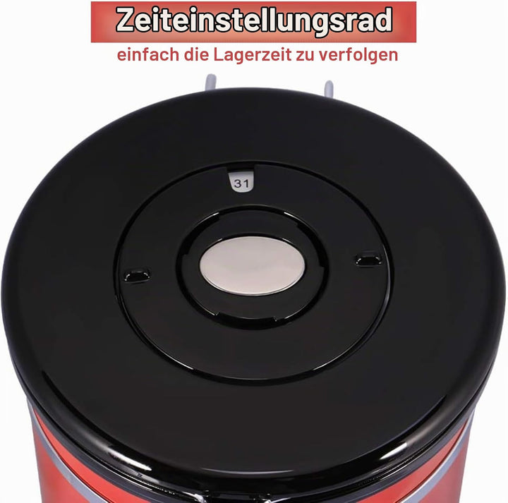Jeffergarden Kaffeedose Luftdicht 1,8 L Edelstahl Grosser Behälter mit Auslassventil Luftdichter Kaf