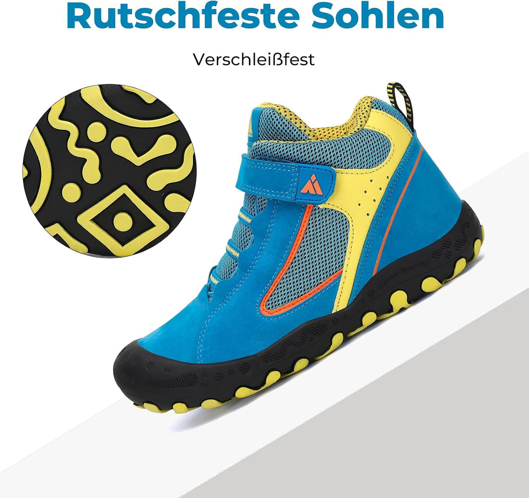 Mishansha Kinder Wanderschuhe Trekking Wanderstiefel Outdoor Trekkingschuhe 25 EU Verkehrsblau, 25 E