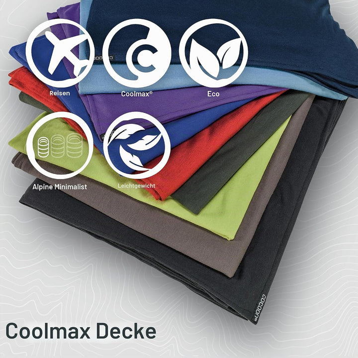 Cocoon Coolmax Reisedecke, kompakte Überwurfdecke für Camping und Wandern, passt in Rucksack, lässt