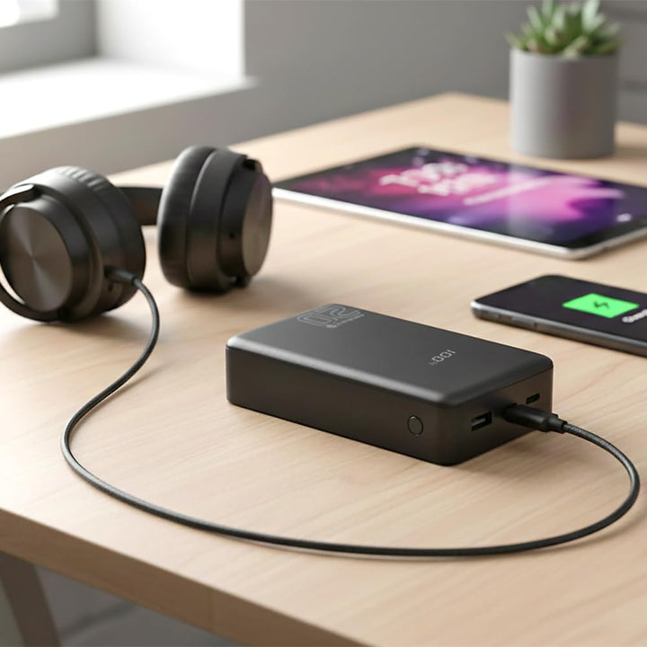 everActive Powerbank 20000mAh 20W USB C PD PPS QC4+ – Energy Bank EB-22QB – Externer Akku mit LCD Di