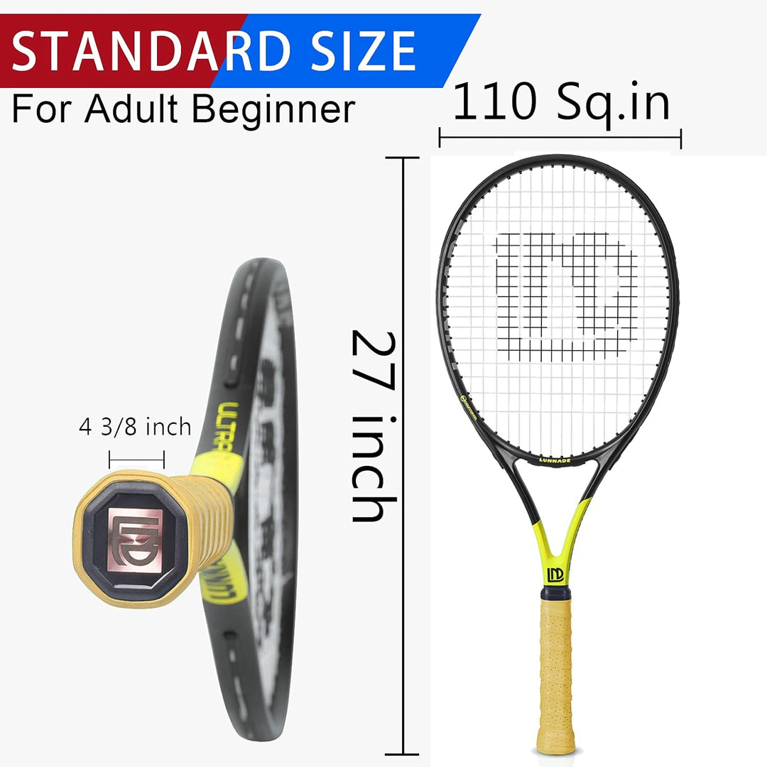 LUNNADE Tennisschläger für Erwachsene, 27 Zoll Leicht Tennisschläger mit Hülle, Geeignet für Damen H