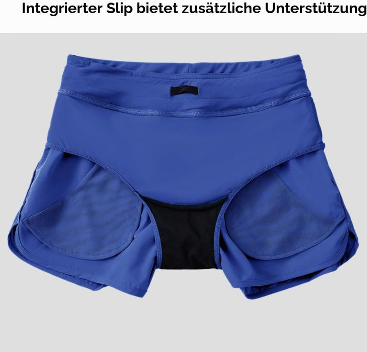 WILLIT Damen 3" Badeshorts Badehose Schwimmen Boardshorts mit Kurzliner Taschen Schnelltrockner UVA