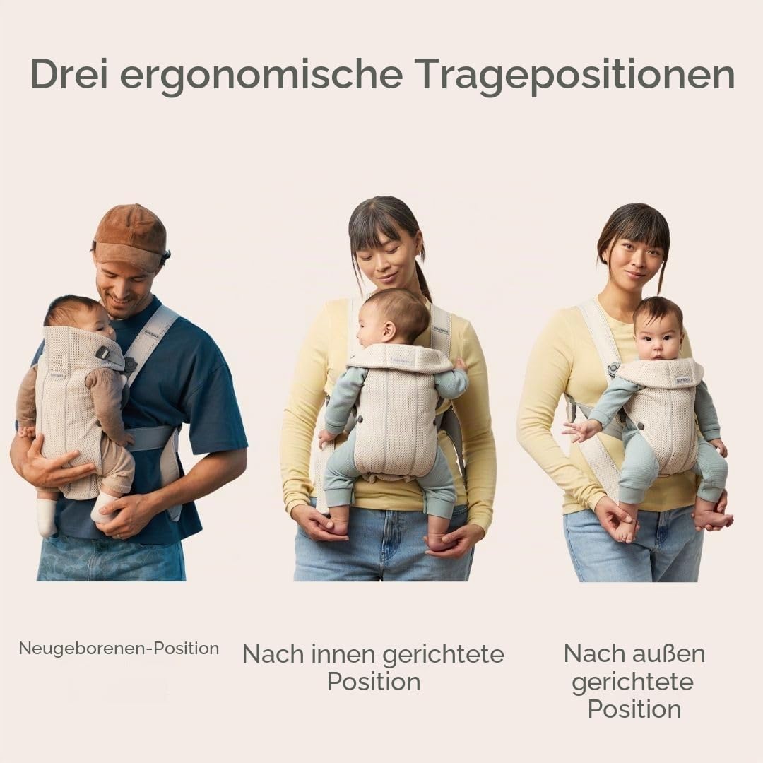 BabyBjörn Babytrage Mini, 3D-Netzstoff, Creme