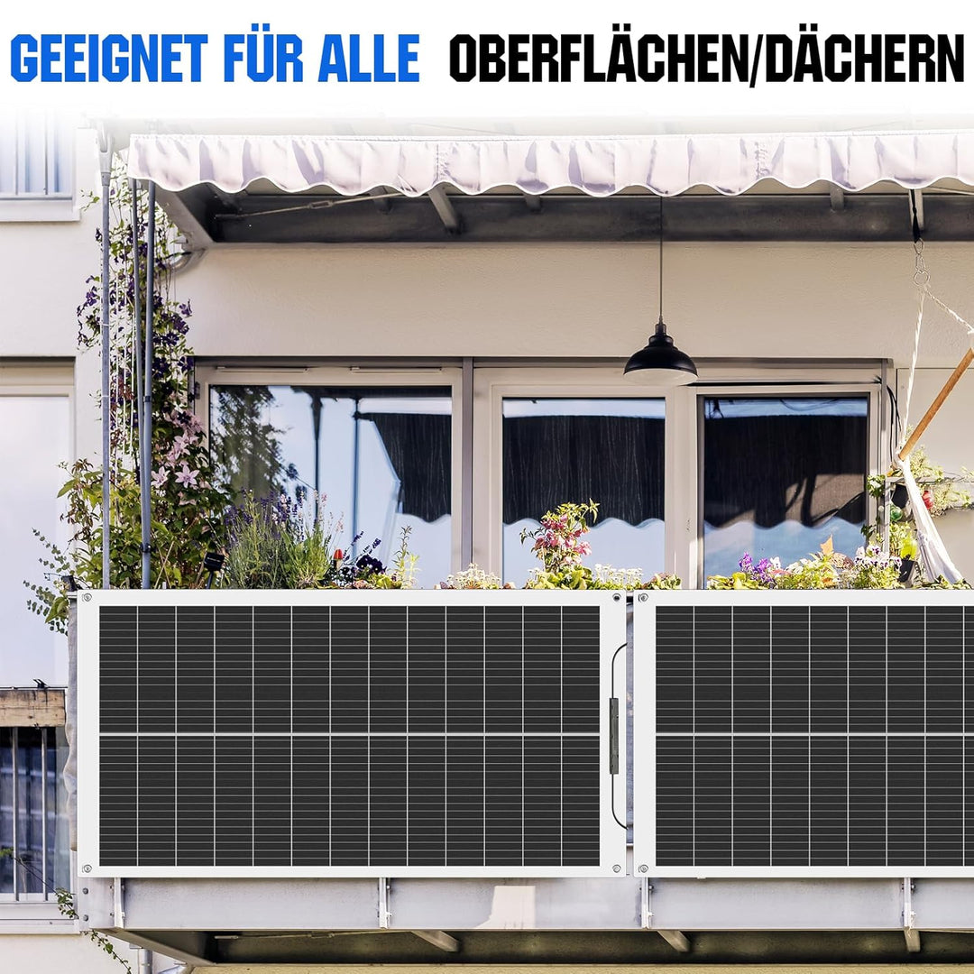 ECO-WORTHY 520 Watt 12V(4 Stücke 130W) Solarpanel Flexibles Faltbar Solarmodul für Wohnmobil Camping