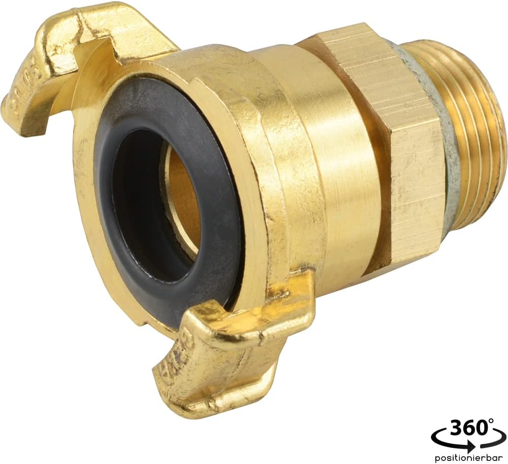 Fittingteile - Gartenschlauch-Schnellkupplungen mit Aussengewinde - 360° drehbar - Klauenweite 40 mm