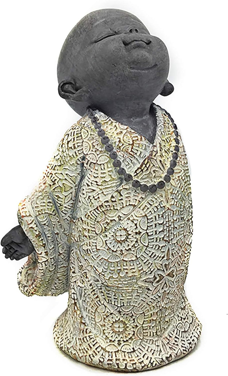 UNUS Buddha Figuren Garten, kleine Mönche 3er Set, Deko Statuen 13 cm, Feng Shui Dekofiguren, Garten