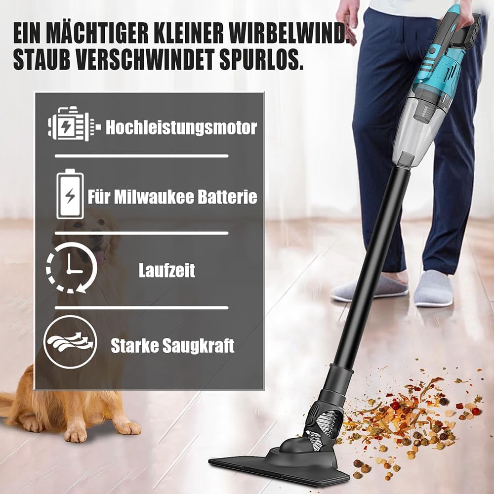 Handstaubsauger 10000Pa,Ersatz für Makita 18V Akku,Mini Handstaubsauger Auto 140W,Bürstenloser Motor