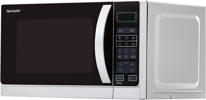 Sharp R742INW 2-in-1 Mikrowelle mit Grill / 25 L / 900 W / 1000 W Grill / LED-Display / 8 Automatikp