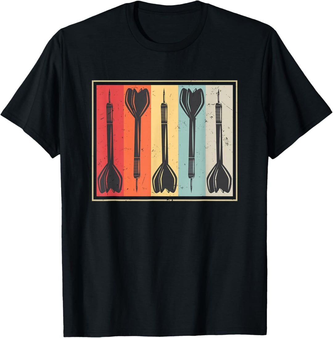 Retro Dart Trikot Vintage Dart Flights Design I Dart Kostüm T-Shirt