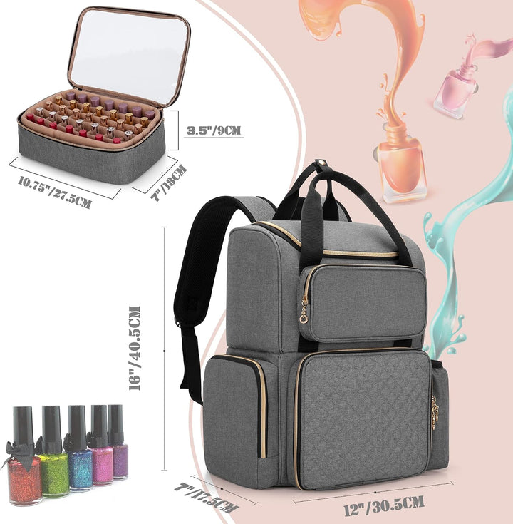 Luxja Nagellack-Organizer für 70 Flaschen, Grau, Grau