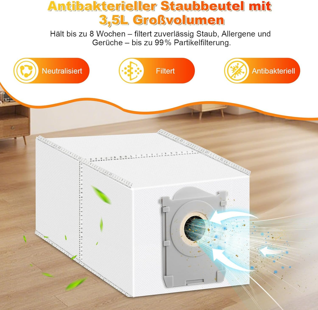 16 Stück Antibakterielle Staubbeutel für Ecovacs Deebot X8/X9 Pro Omni, T50 Omni/T50 Pro Omni/T50 Ma