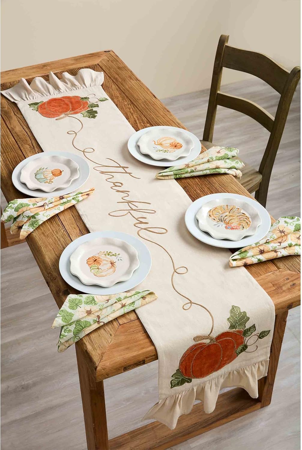 Mud Pie Thanksgiving Salatteller, doppelter Kürbis, 20,3 cm Durchmesser 8" dia Doppelte Kürbisse, 8"