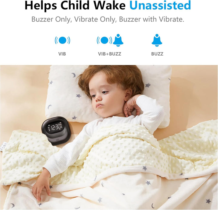 Vibrationswecker für Schwerschläfer, Wiederaufladbarer Lauter Wecker mit Tastensperre-Funktion, Woch