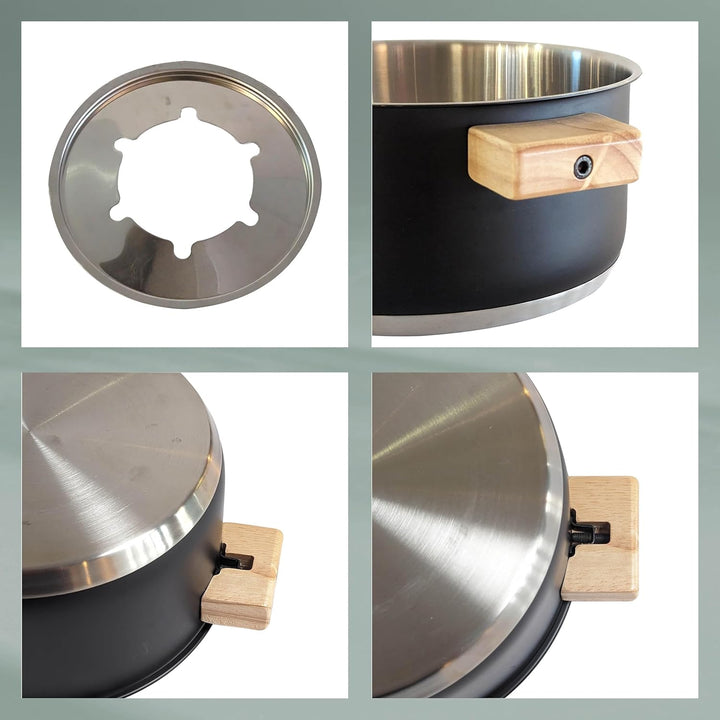 kela Fleischfondue Set 16tlg, Edelstahl Fondue für 6 Personen GUNTEN, Fondueset mit Brennpastenhalte