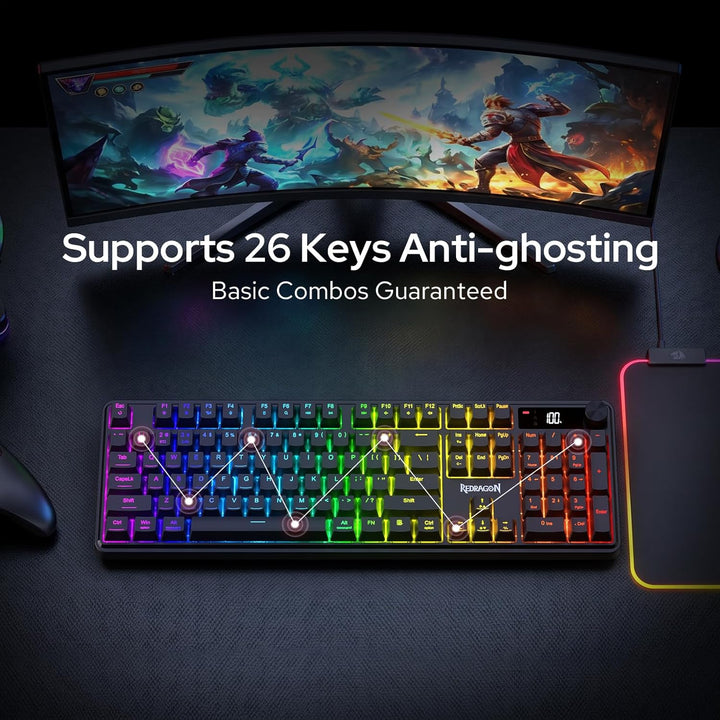 Redragon CB204 Gaming-Tastaturen &amp; -Mäuse Combos 3 Moden Membran | 2.4G BT Kabel RGB Tastatur Maus M