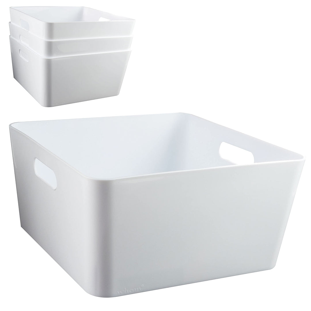 #11 4 Stück Ordnungsboxen passend für Kallax - 15 cm hoch - weiss - 30x 30 cm - Ordnungskorb - Regal