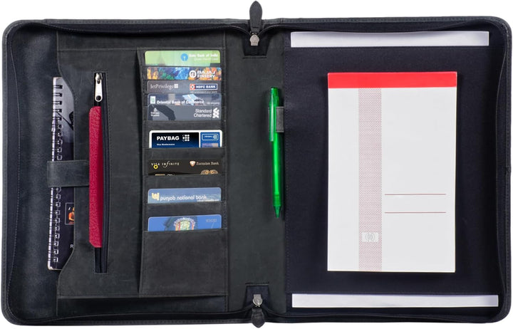 STILORD 'Massimo' Grosse Dokumentenmappe Leder Vintage Schreibmappe Konferenzmappe DIN A4 13,3 Zoll