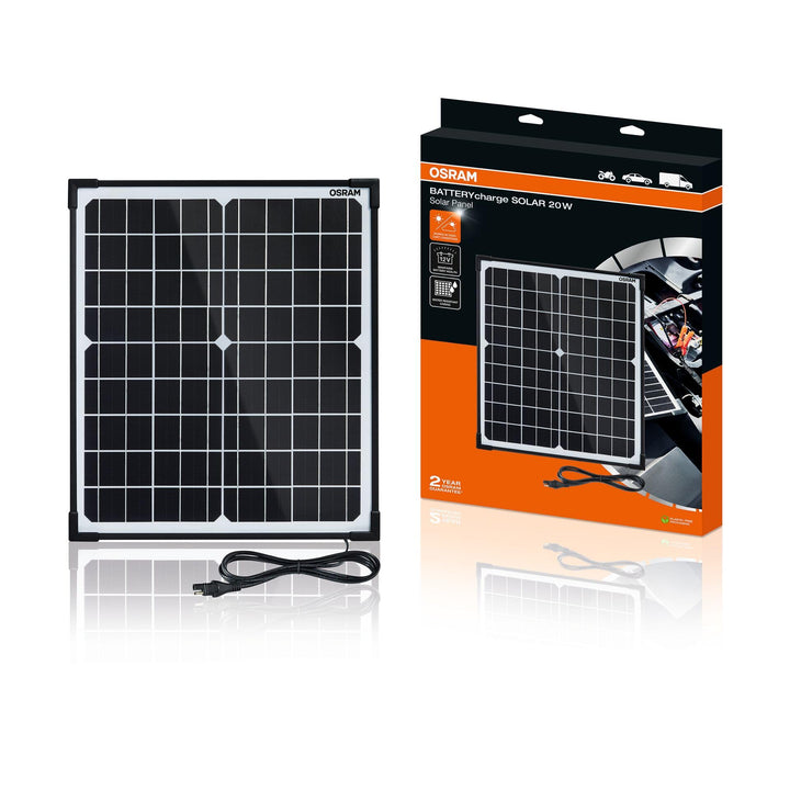 OSRAM BATTERYcharge SOLAR 20W, Solar-Batteriewartungsgerät, 12V Batterieladung, 20W