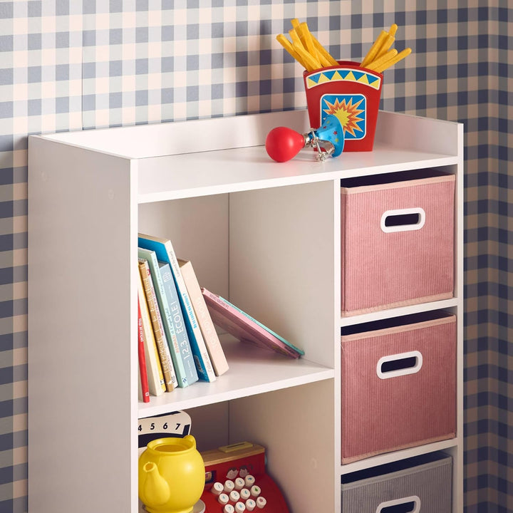 Aufbewahrungsmöbel für Kinder mit 7 Fächern und 2 rosa und 2 grauen Boxen - Camille