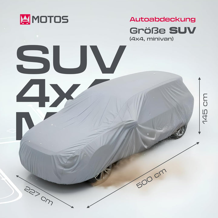 MOTOS Auto Abdeckplane Grösse SUV – 500 x 227 x 145 cm, Autogarage Abdeckung, Ganzjähriger Hagelschu