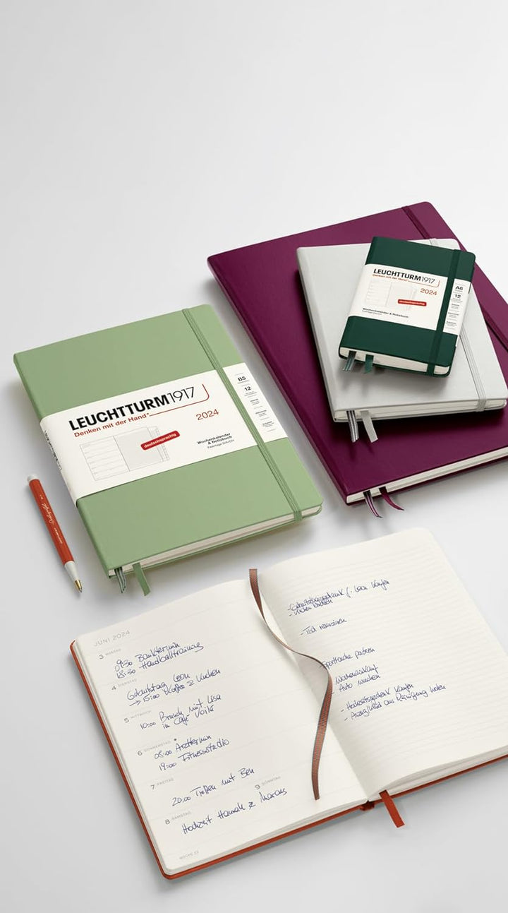LEUCHTTURM1917 367693 Wochenkalender & Notizbuch Master (A4+) 2024, mit Extraheft für Adressen und J