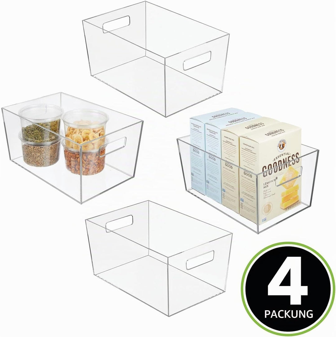 mDesign Aufbewahrungsbox mit Griffen – mittelgrosse Kühlschrankbox zur Lebensmittelaufbewahrung – Ki