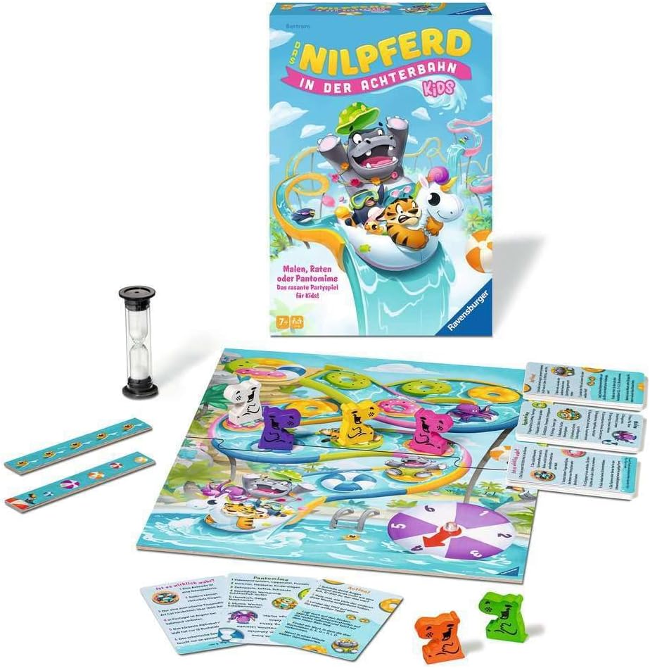 Ravensburger 22361 - Das Nilpferd in der Achterbahn Kids - Gesellschaftsspiel für Kinder und Familie
