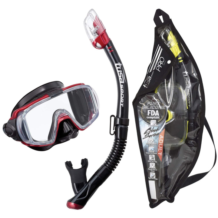 Tusa Visio - Schnorchel-Set tauch-Maske Tasche (Rot)